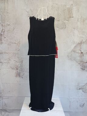 Helene Blake Vintage Evening Gown Black Velvet NWT Womens Size 14